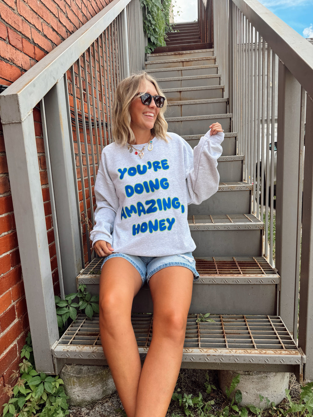 You're Doing Amazing, Honey Crewneck Jules Co.