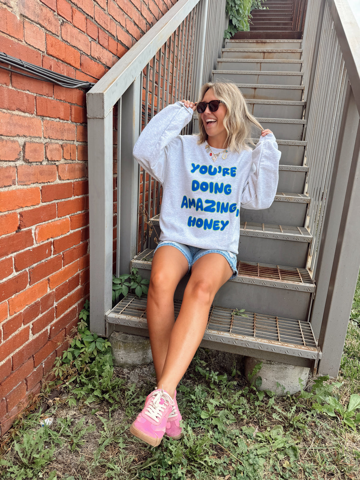 You're Doing Amazing, Honey Crewneck Jules Co.
