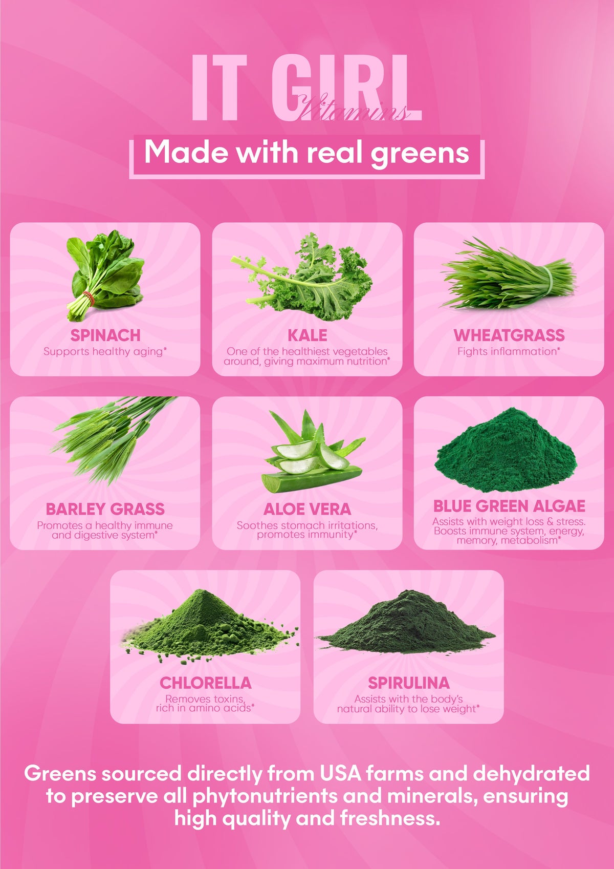 It Girl Superfood Greens Lollipops - Vegan Candy with Supergreens, Vitamins & Antioxidants It Girl Vitamins