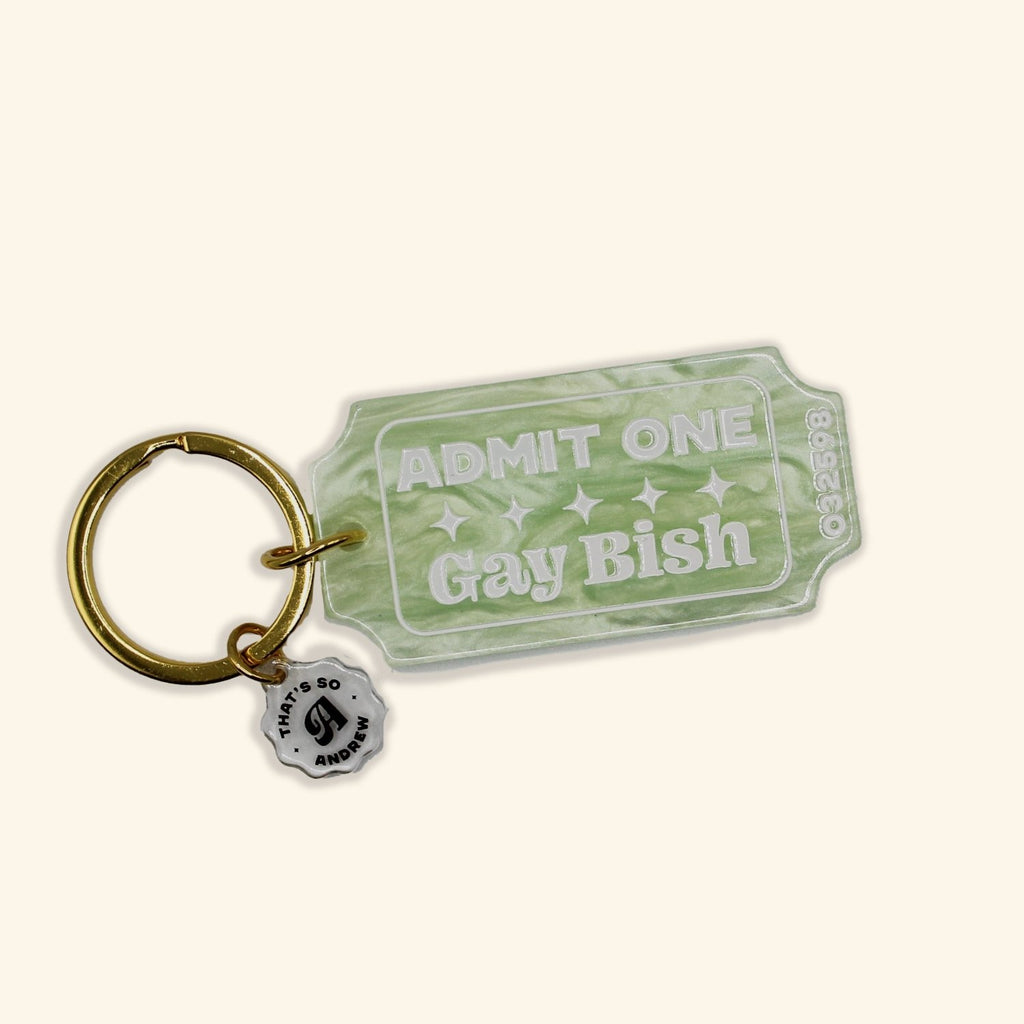 Admit One Gay Bitch - Funny Motel Keychain - Poppy & Vine