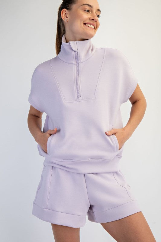 Everyday Ease Modal Scuba Quarter-Zip Top