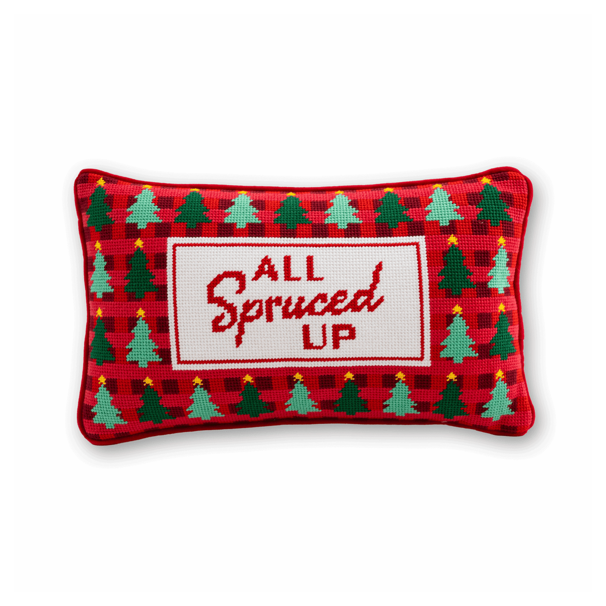 All Spruced Up Needlepoint Pillow - Poppy & Vine