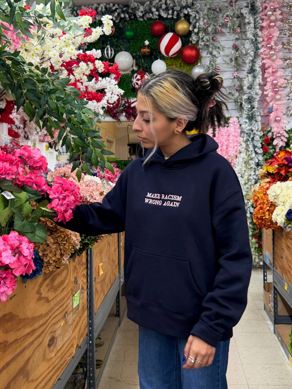 Anti-Rac*sm Navy Sweatshirt - Poppy & Vine