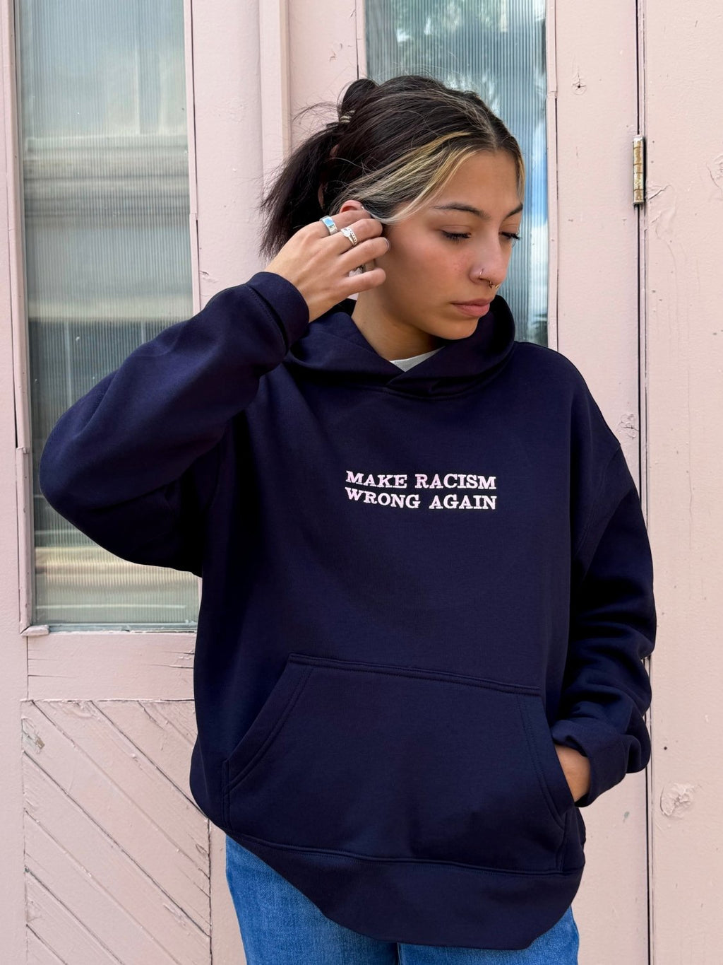 Anti-Rac*sm Navy Sweatshirt - Poppy & Vine