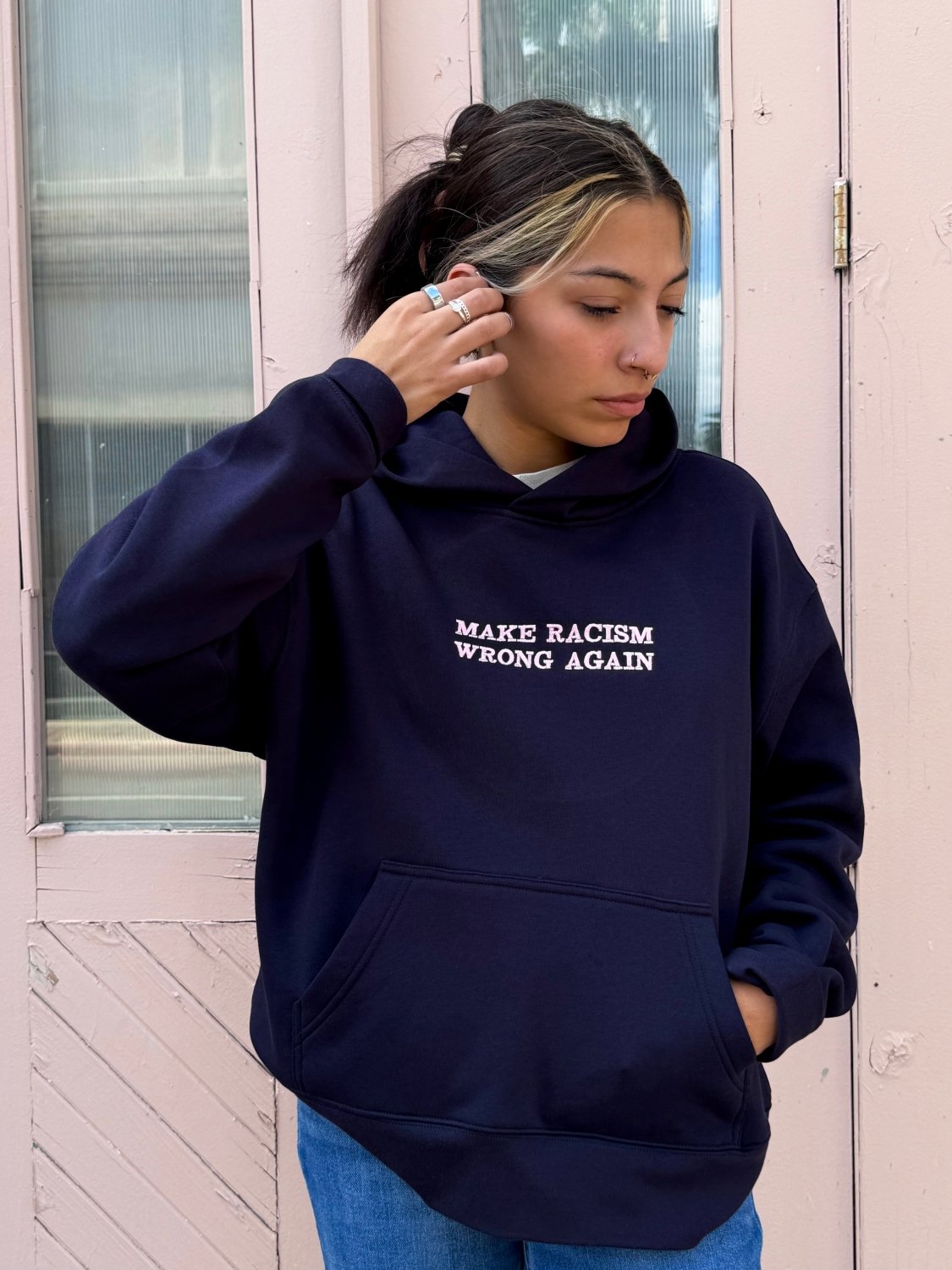 Anti-Rac*sm Navy Sweatshirt - Poppy & Vine