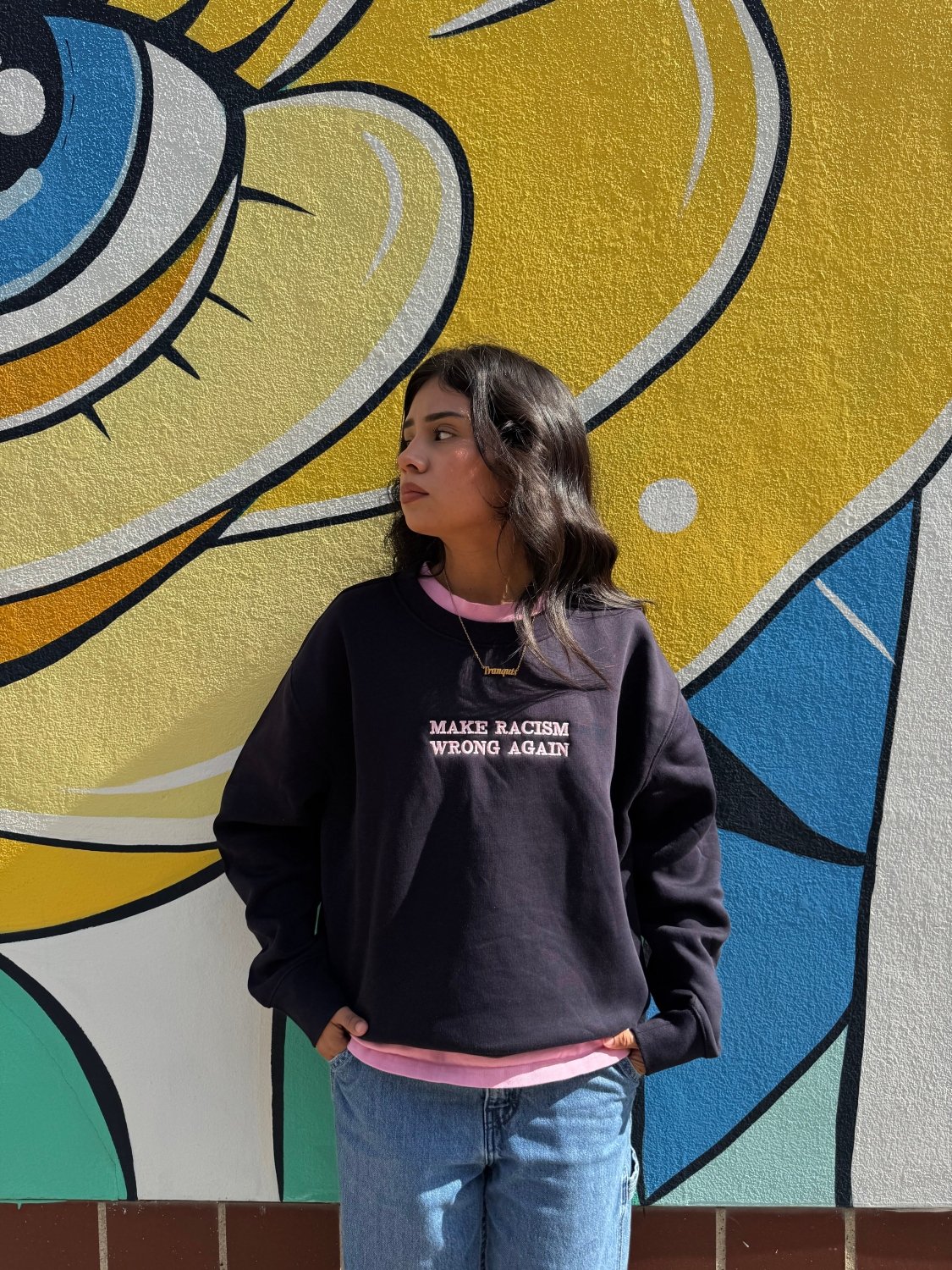 Anti-Rac*sm Navy Sweatshirt - Poppy & Vine