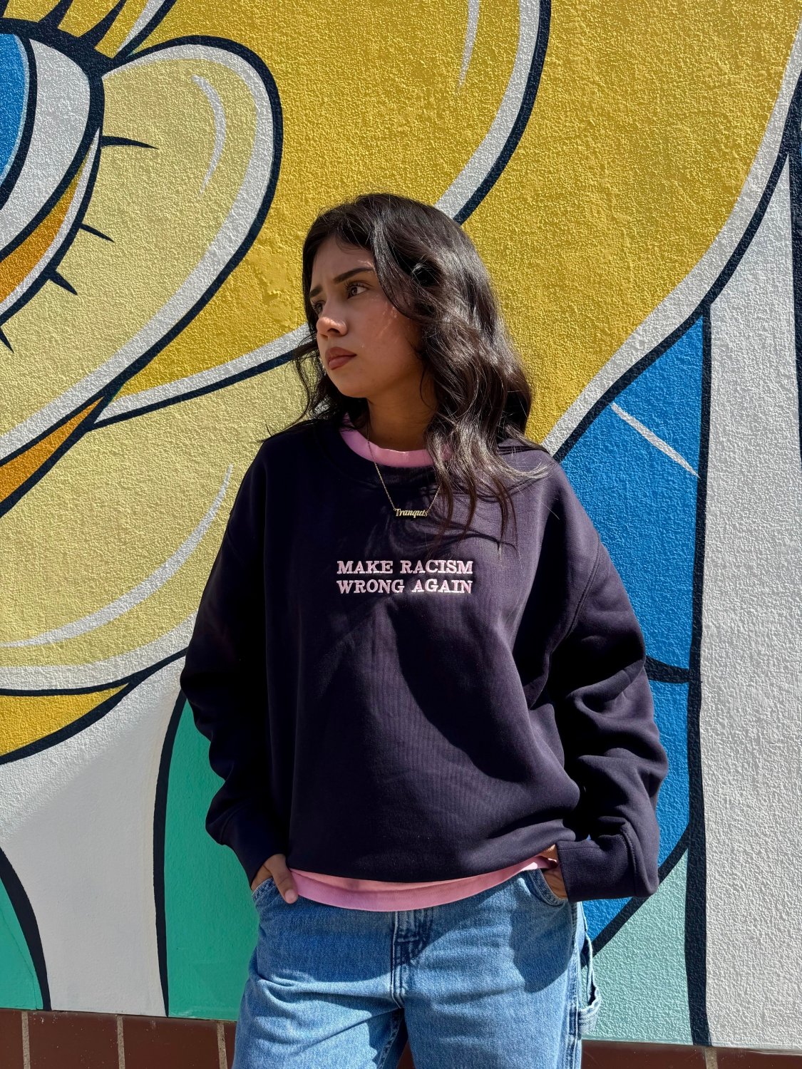 Anti-Rac*sm Navy Sweatshirt - Poppy & Vine
