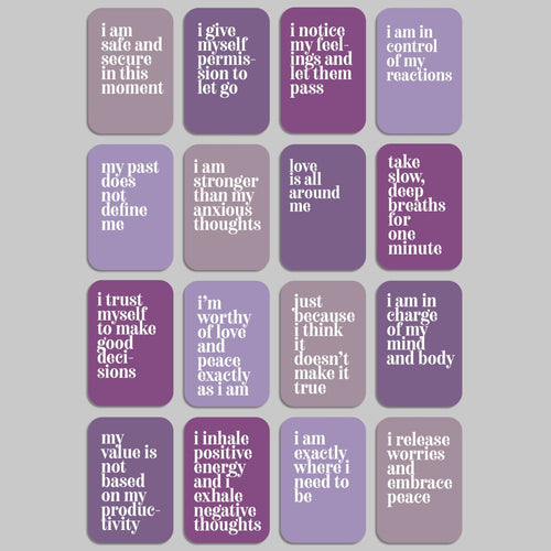Anxiety Relief Affirmation Cards, Deck of 16 - Poppy & Vine