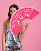 Pink Pony Club Glitter Folding Fan
