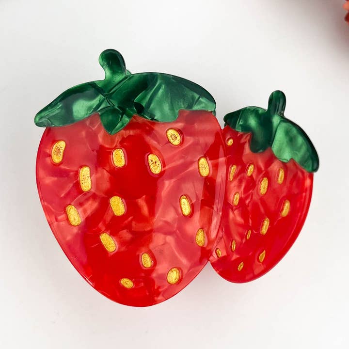 Strawberry Acetate Hair Claw Clip