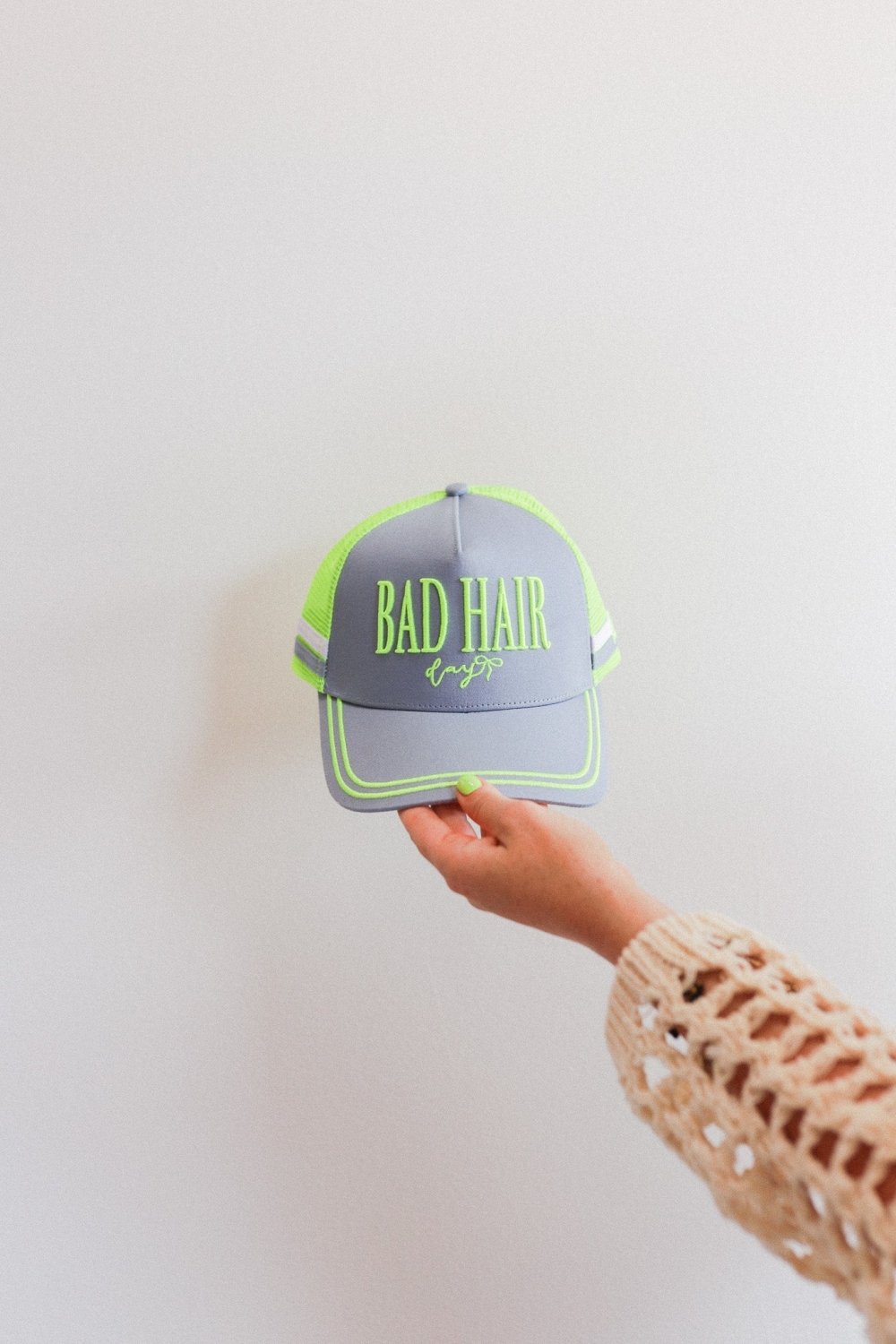 BAD HAIR DAY NEON MESH TRUCKER HAT - Poppy & Vine