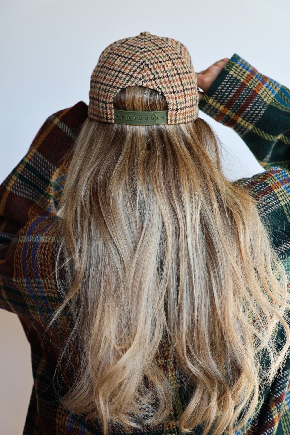 BAD HAIR DAY TWEED HOUNDSTOOTH TRUCKER HAT - Poppy & Vine