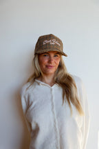 BAD HAIR DAY TWEED HOUNDSTOOTH TRUCKER HAT - Poppy & Vine