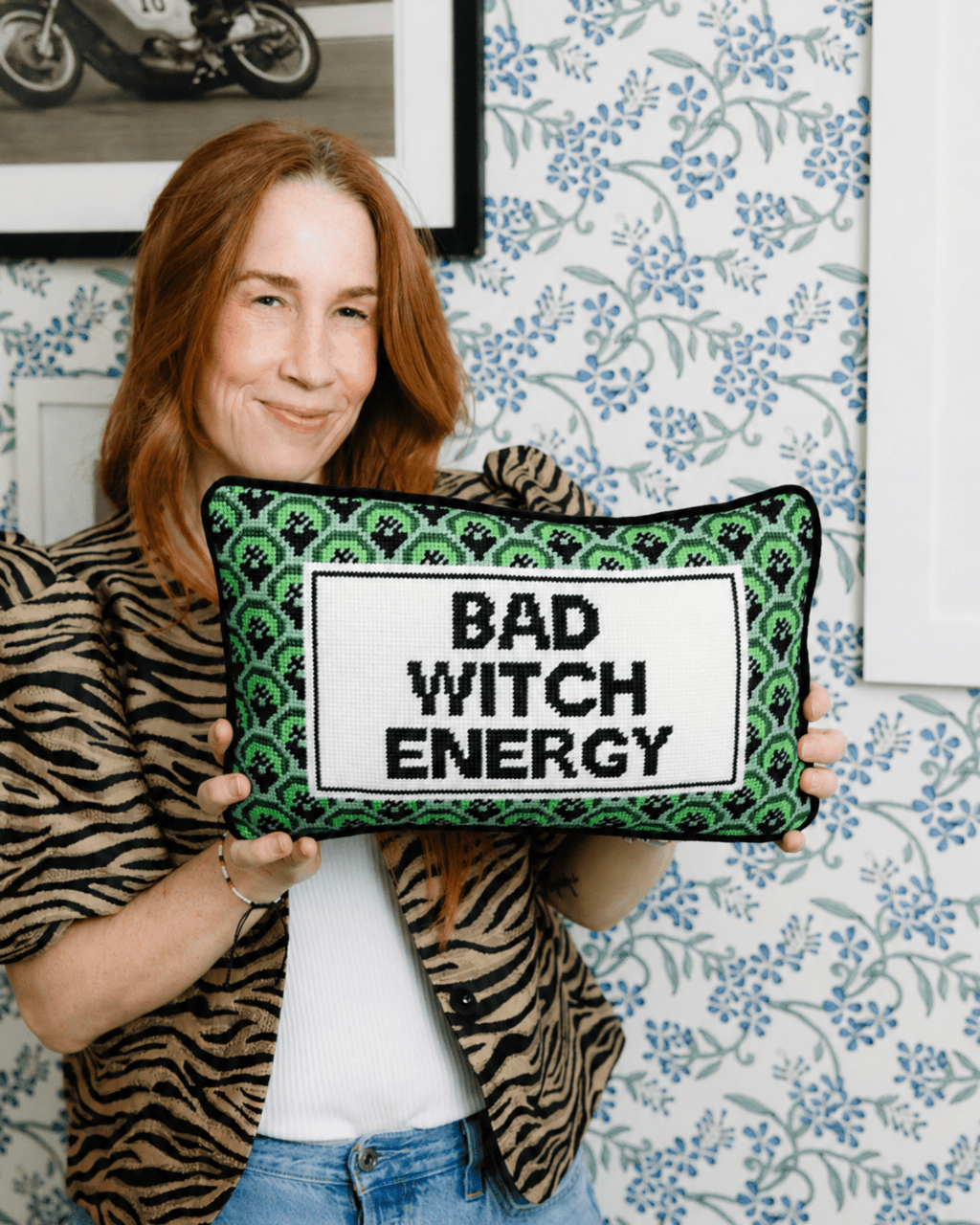 Bad Witch Energy Needlepoint Pillow - Poppy & Vine