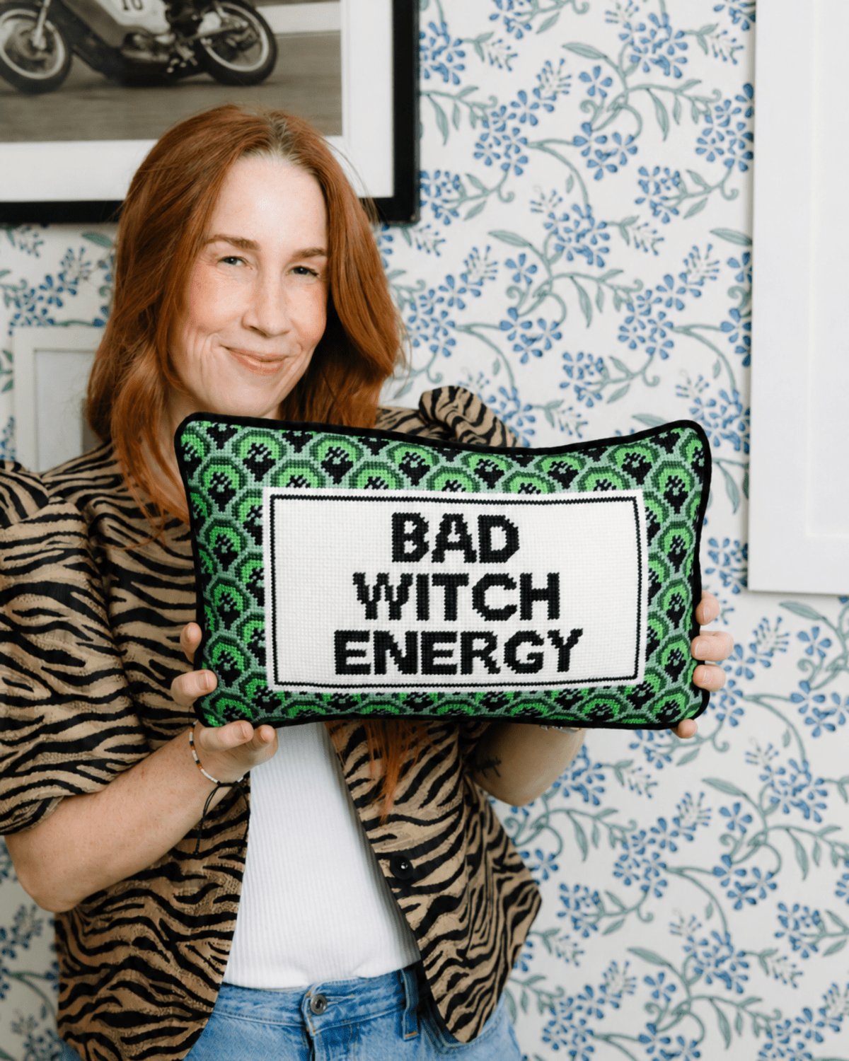 Bad Witch Energy Needlepoint Pillow - Poppy & Vine