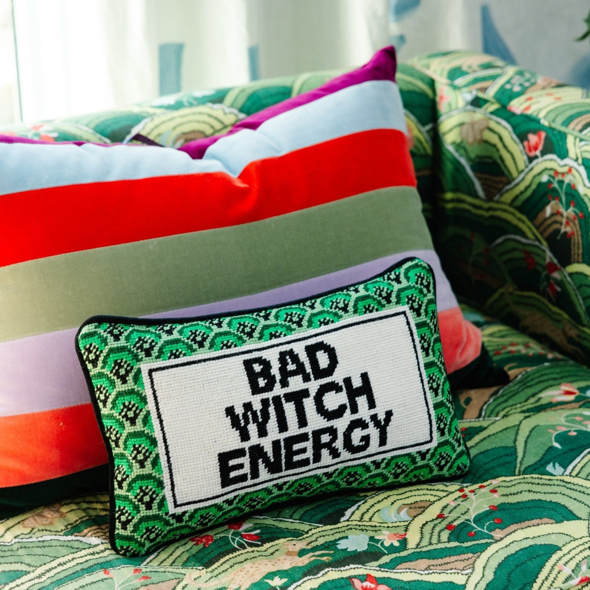 Bad Witch Energy Needlepoint Pillow - Poppy & Vine