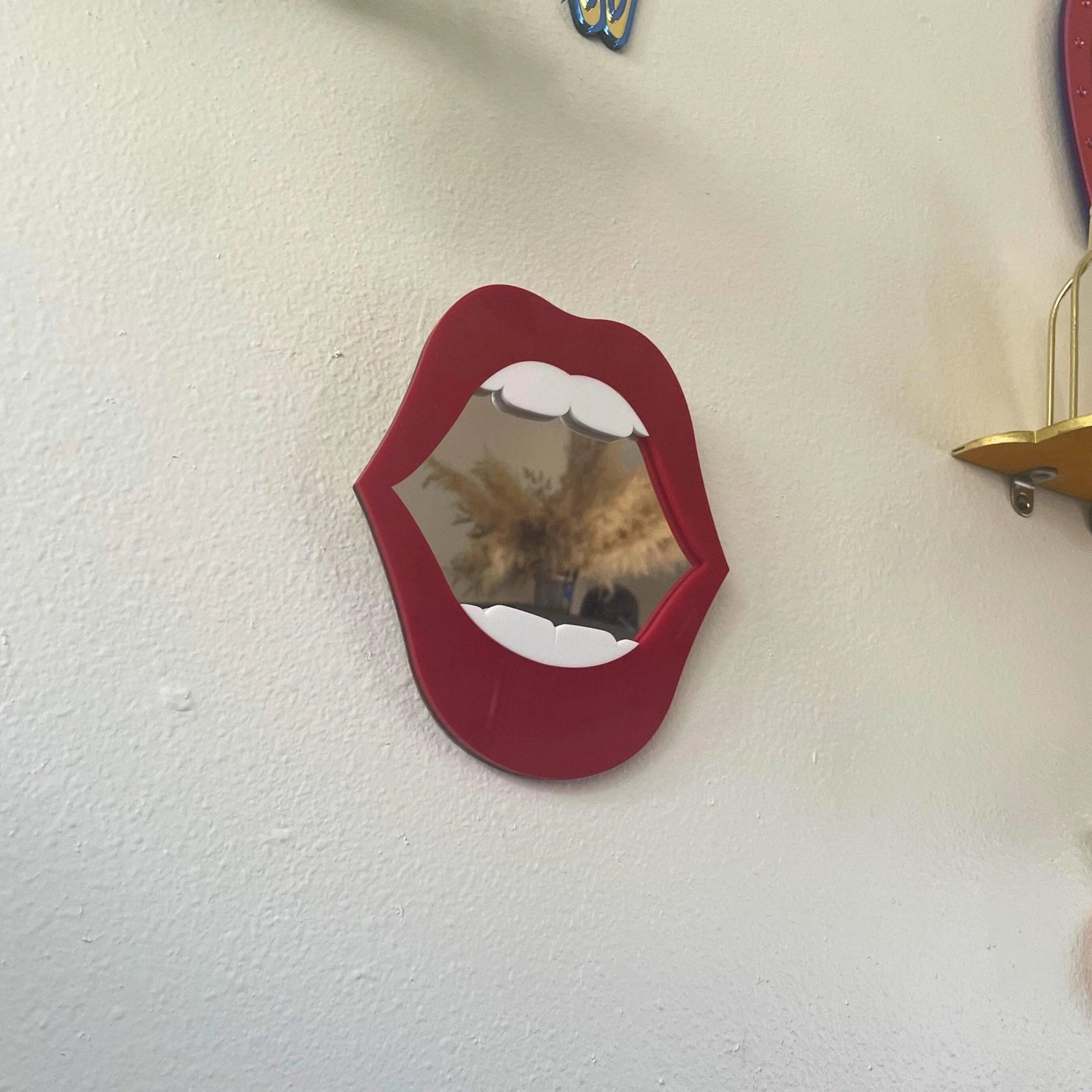 Open Wide Statement Lips Acrylic Wall Mirror