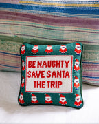 Be Naughty Needlepoint Pillow - Poppy & Vine