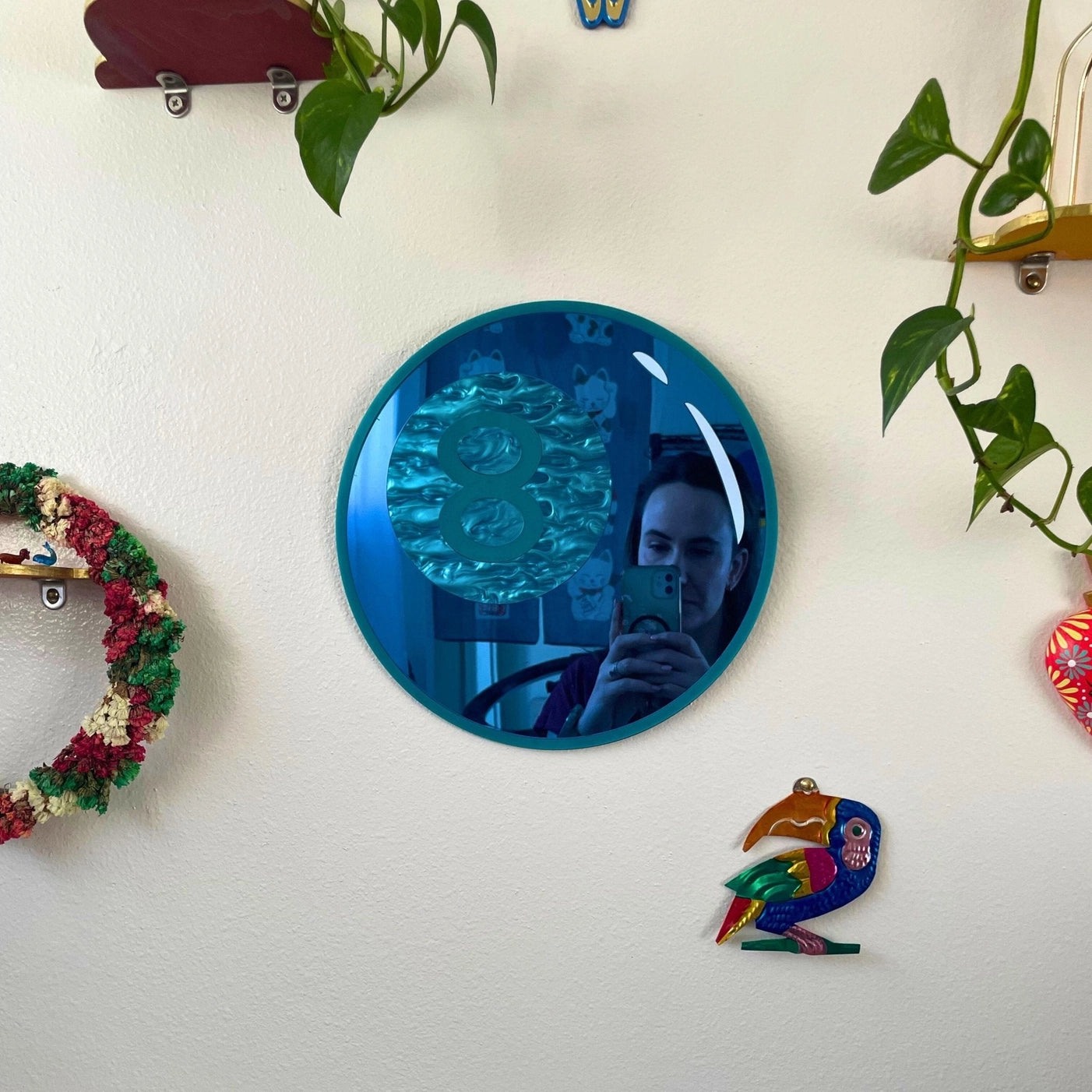 Lucky 8 Ball Acrylic Wall Mirror