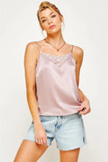 Satin Lace V-Cut Camisole