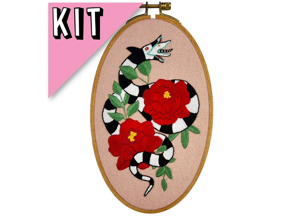 Beetlejuice Sandworm Embroidery Kit - Poppy & Vine