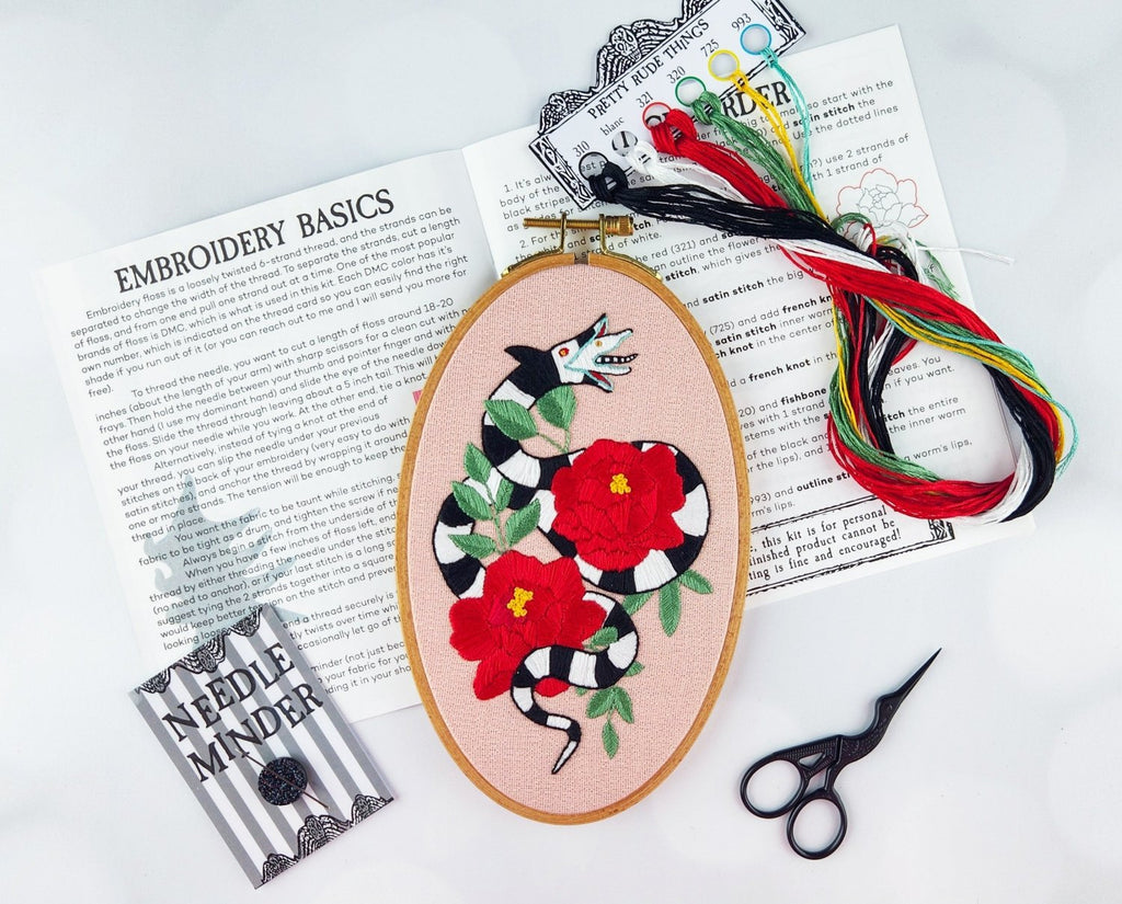Beetlejuice Sandworm Embroidery Kit - Poppy & Vine