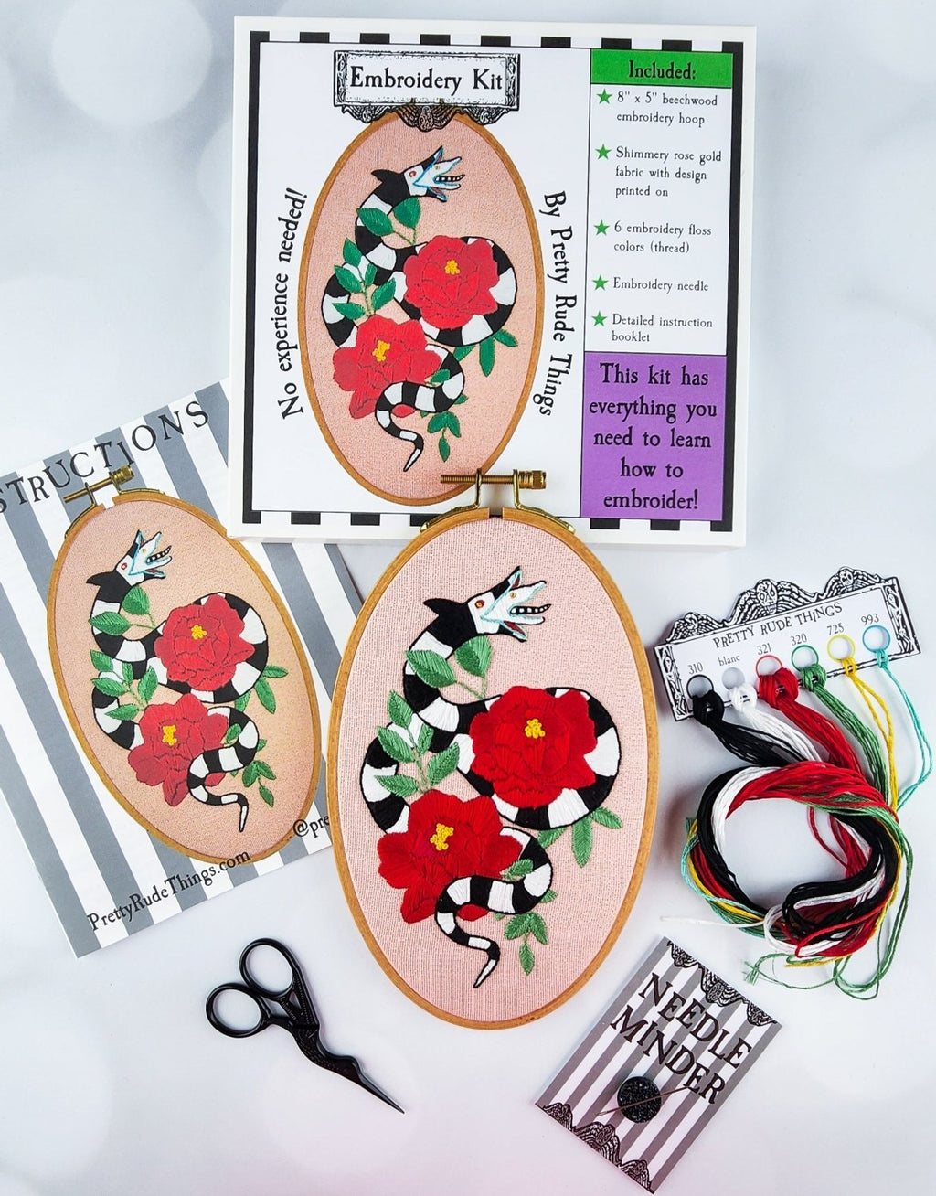 Beetlejuice Sandworm Embroidery Kit - Poppy & Vine