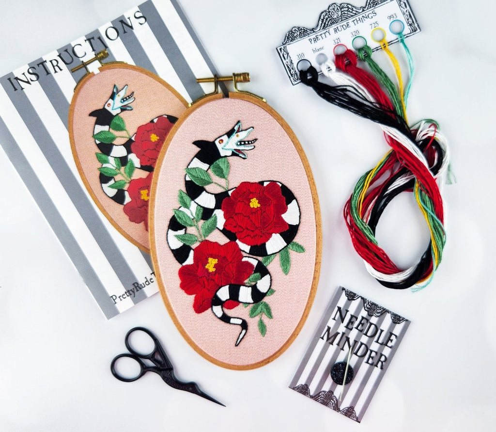 Beetlejuice Sandworm Embroidery Kit - Poppy & Vine