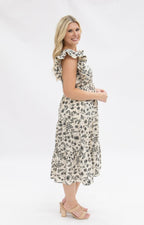 Black & Ivory Floral Tiered Dress - Poppy & Vine
