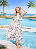 Black & Ivory Floral Tiered Dress - Poppy & Vine