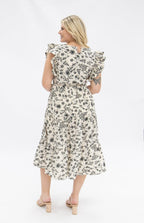 Black & Ivory Floral Tiered Dress - Poppy & Vine