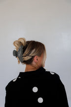 BLACK & WHITE POLKA DOT CLAW - Poppy & Vine