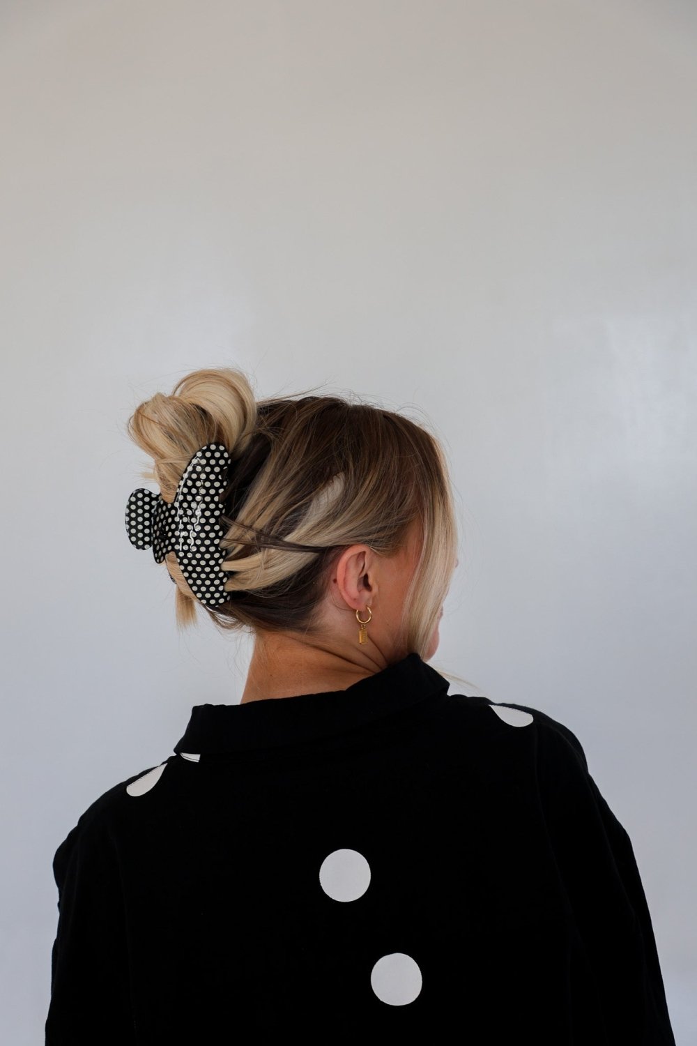 BLACK & WHITE POLKA DOT CLAW - Poppy & Vine