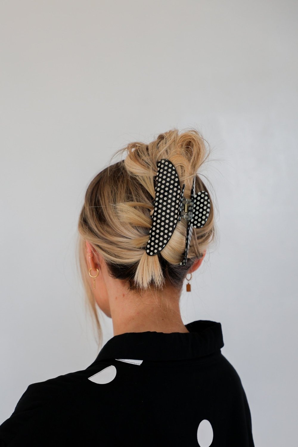 BLACK & WHITE POLKA DOT CLAW - Poppy & Vine
