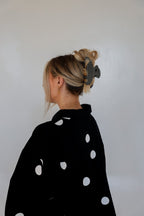 BLACK & WHITE POLKA DOT CLAW - Poppy & Vine