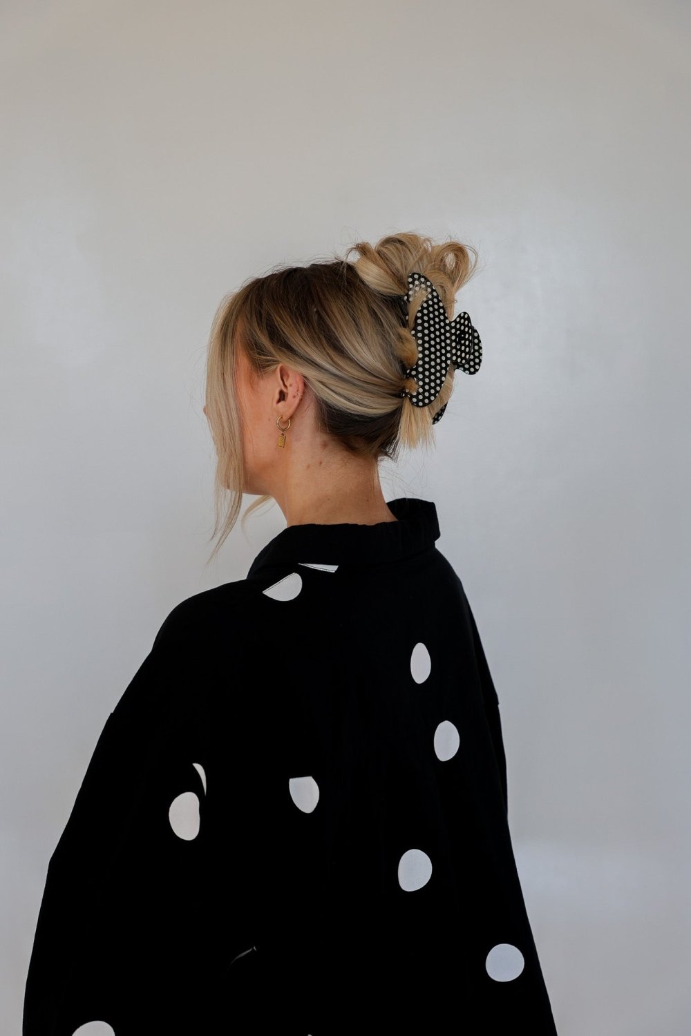 BLACK & WHITE POLKA DOT CLAW - Poppy & Vine