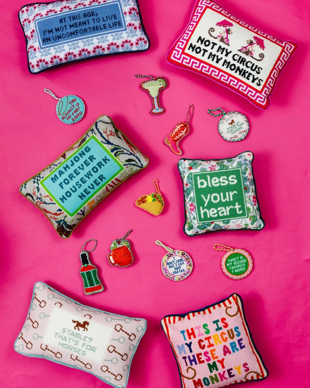 Bless Your Heart Needlepoint Pillow - Poppy & Vine