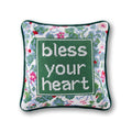 Bless Your Heart Needlepoint Pillow - Poppy & Vine
