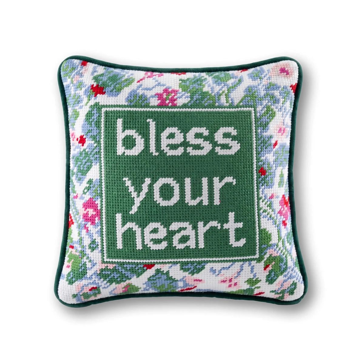 Bless Your Heart Needlepoint Pillow - Poppy & Vine