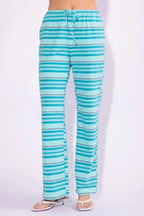 BLUE COTTON STRIPED TUBE TOP AND WIDE LEG PANTS SET | sizes S-L - Poppy & Vine