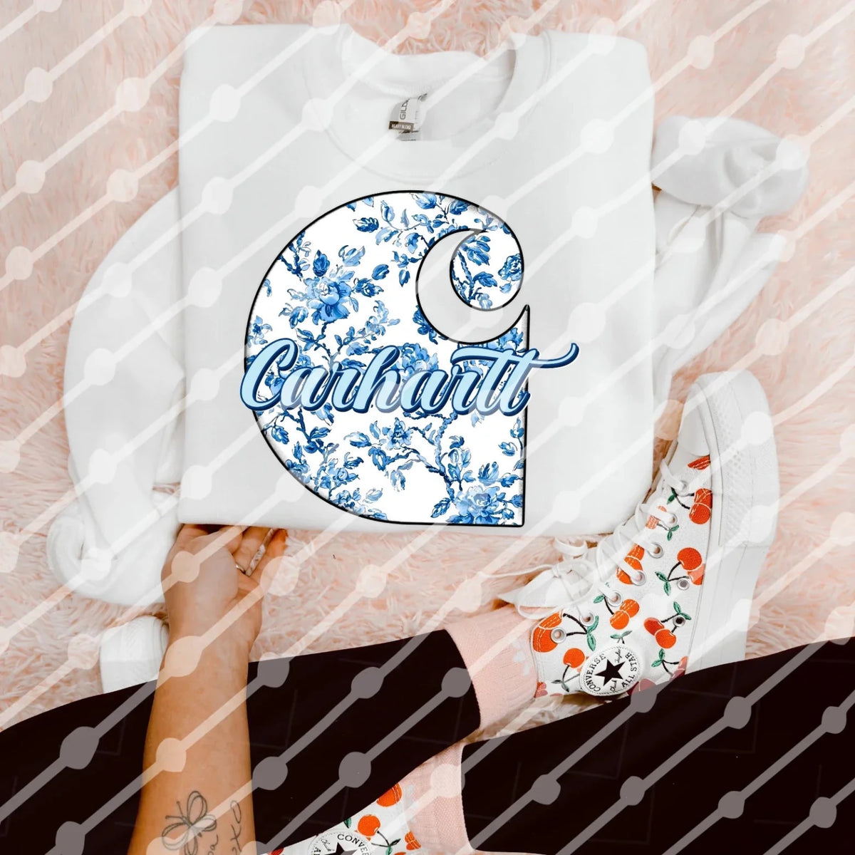 Blue floral CH tee or sweatshirt - Poppy & Vine
