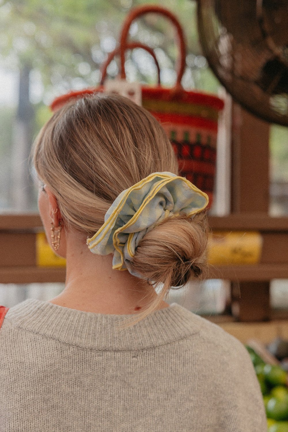 BLUE PLAID CORSET SCRUNCHIE - Poppy & Vine