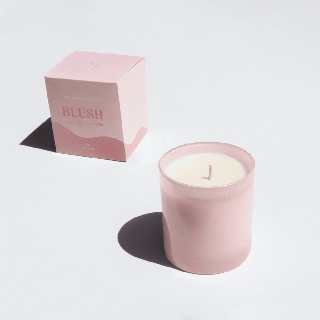 Blush 9 oz. Hue Candle (Campari Chiffon) - Poppy & Vine