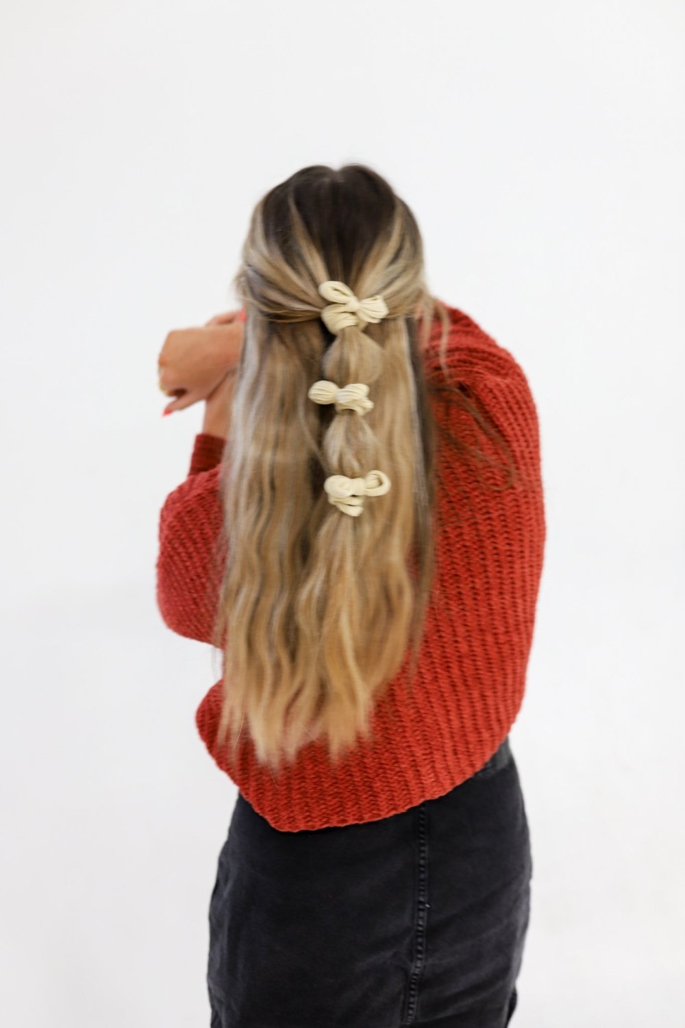 BOW SLICK BACK PONYTAILS (PACK OF 3) - Poppy & Vine