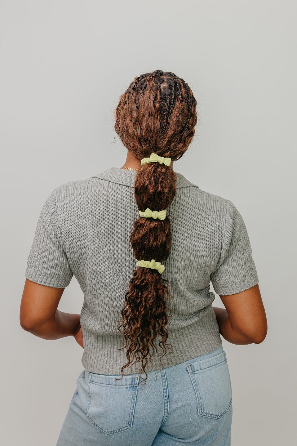 BOW SLICK BACK PONYTAILS (PACK OF 3) - Poppy & Vine