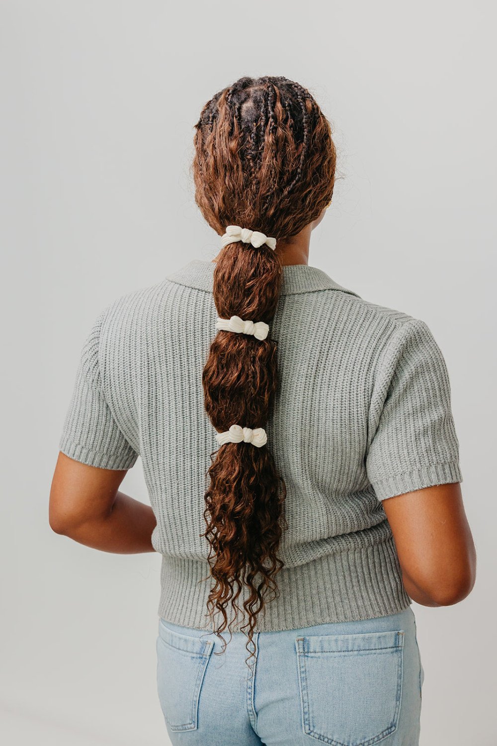 BOW SLICK BACK PONYTAILS (PACK OF 3) - Poppy & Vine