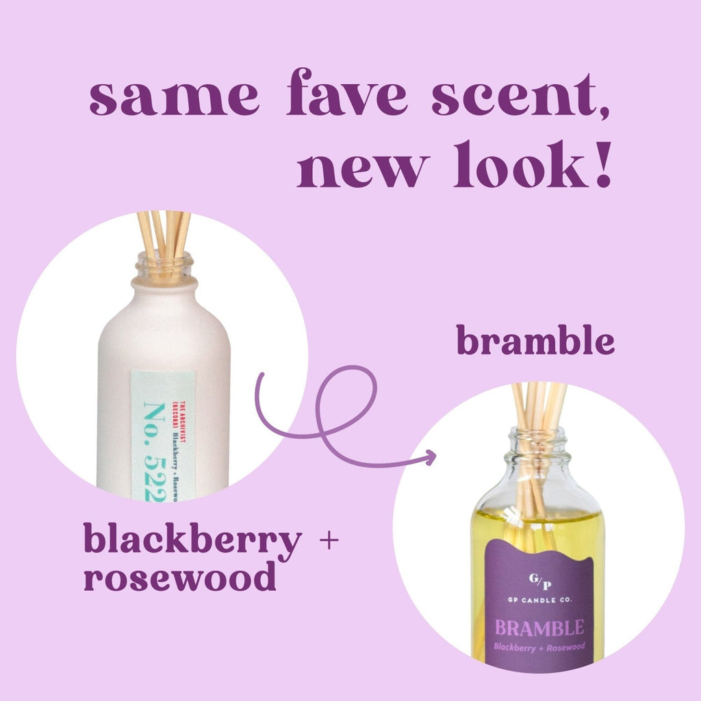 Bramble 4 oz. Hue Reed Diffuser (Blackberry + Rosewood) - Poppy & Vine