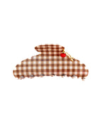 BROWN GINGHAM TOMATO CHARM CLAW - Poppy & Vine