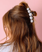 Brown Tortoise Pearl Claw Clip - Poppy & Vine