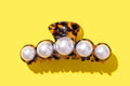 Brown Tortoise Pearl Claw Clip - Poppy & Vine